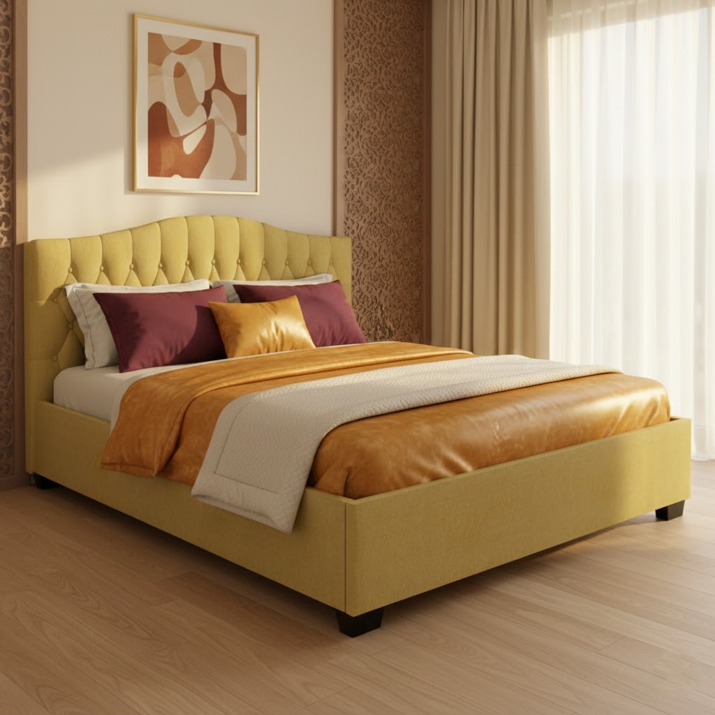 Winser King size Bed-Beige